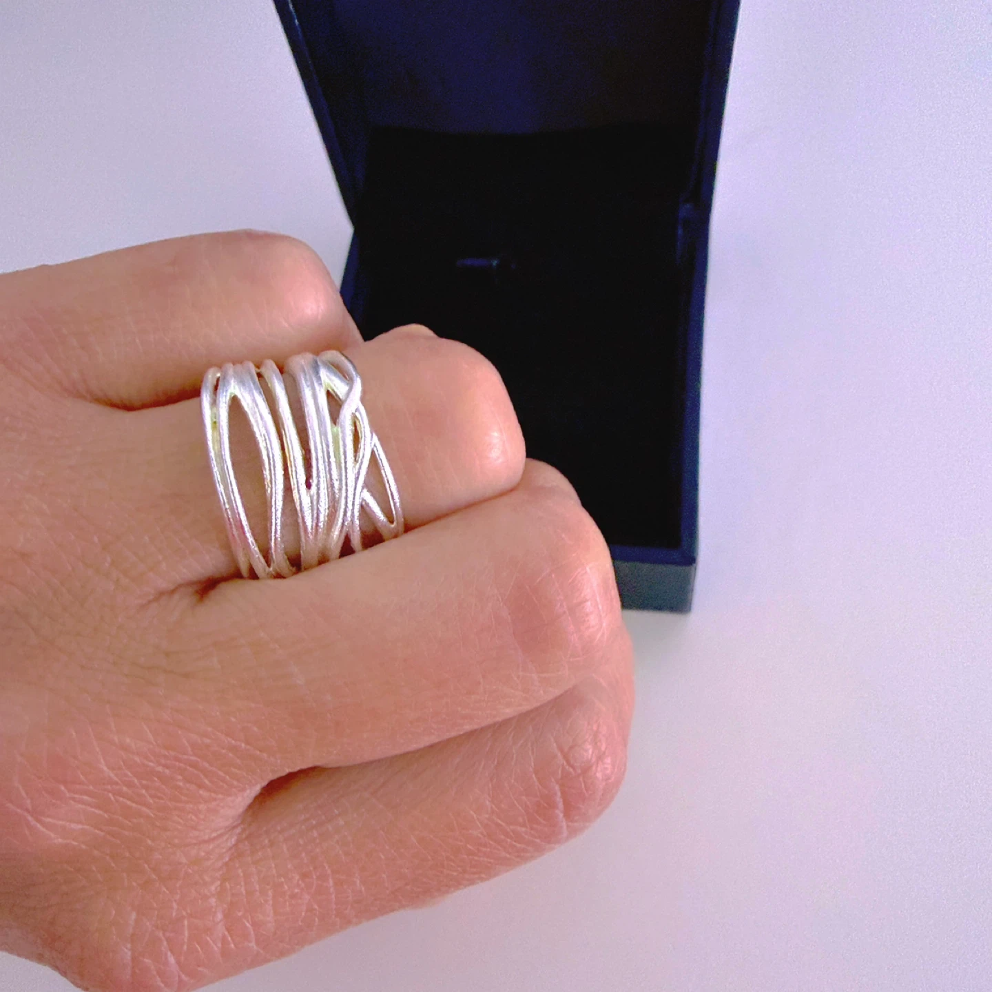 Sterling Silver Abstract Wire Wrap Ring