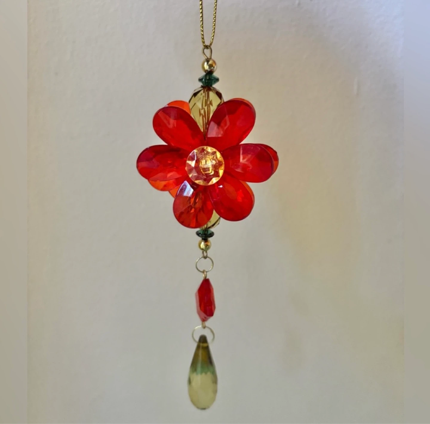 ⚽️Set of 2 Beaded Flower Ornaments - photo 2