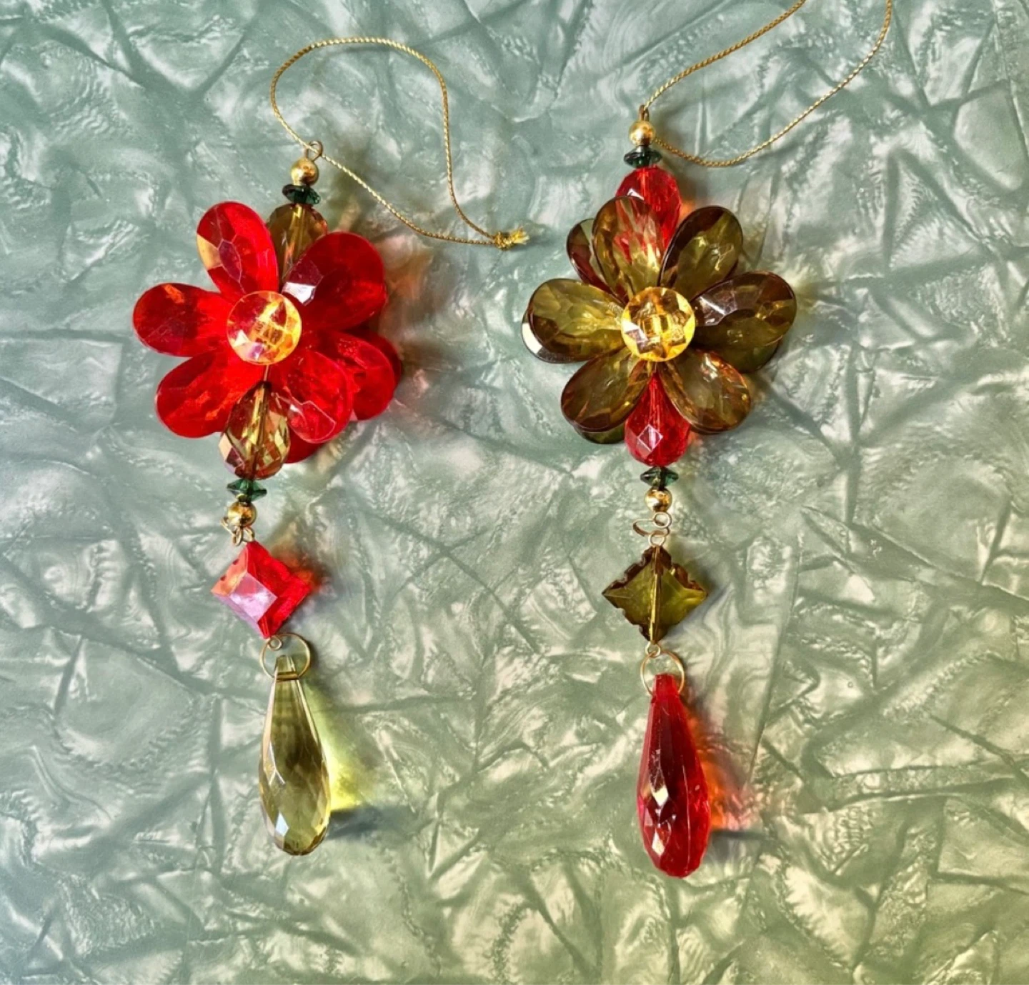 ⚽️Set of 2 Beaded Flower Ornaments