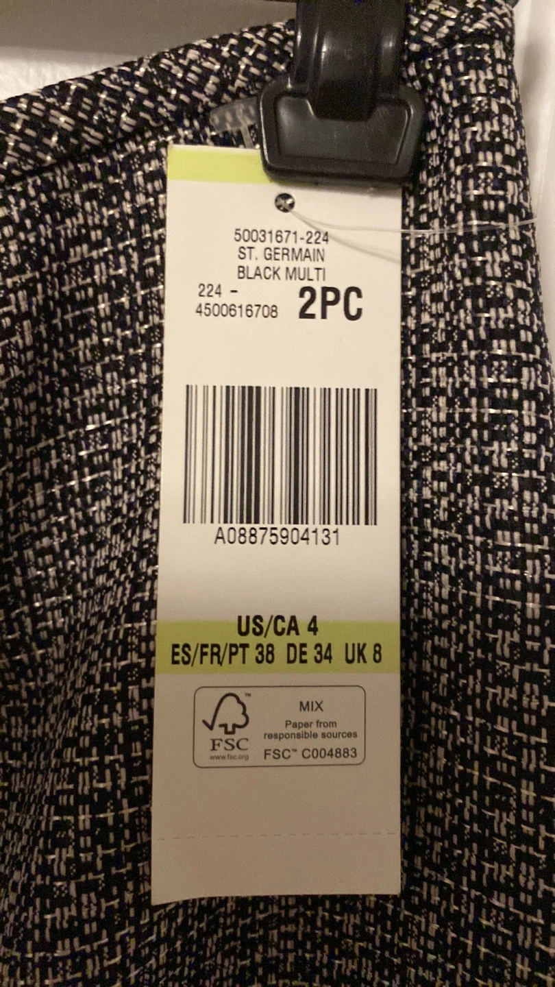 Le Suit St. Germain Black Multi 2-Piece Suit -size 4 - photo 4