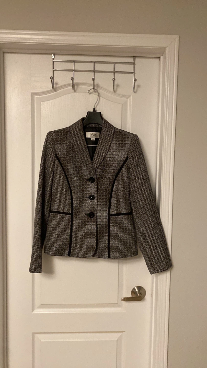 Le Suit St. Germain Black Multi 2-Piece Suit -size 4 - photo 2