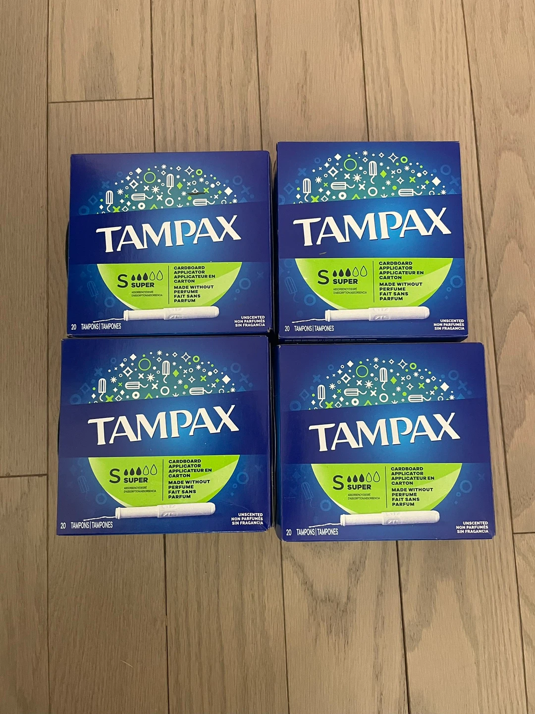 ⚽️Tampax Super Tampons (4 boxes of 20)