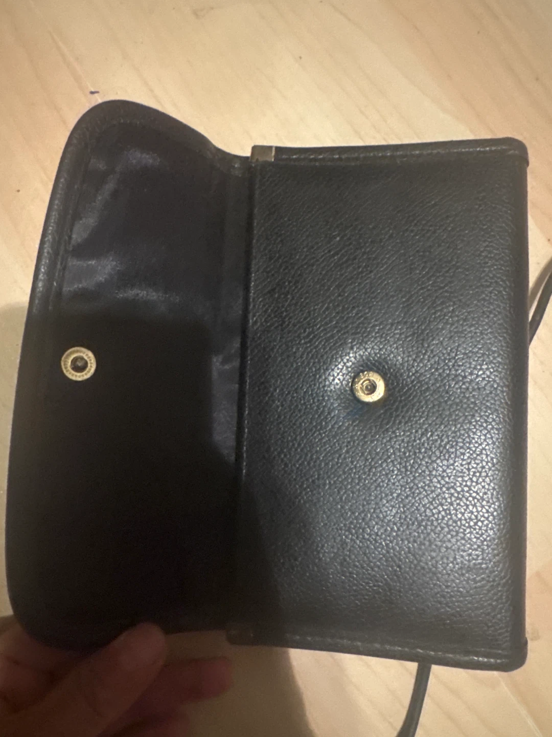 Black Faux Leather Clutch Wallet with Strap - photo 3