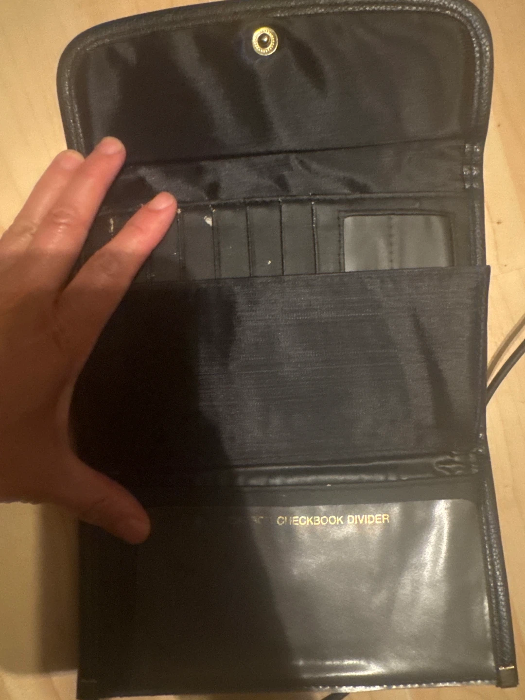 Black Faux Leather Clutch Wallet with Strap - photo 5