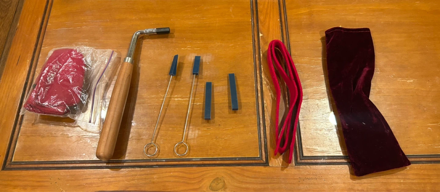 Piano Tuning and Repair Tool Kit with Red Cleaning Cloth