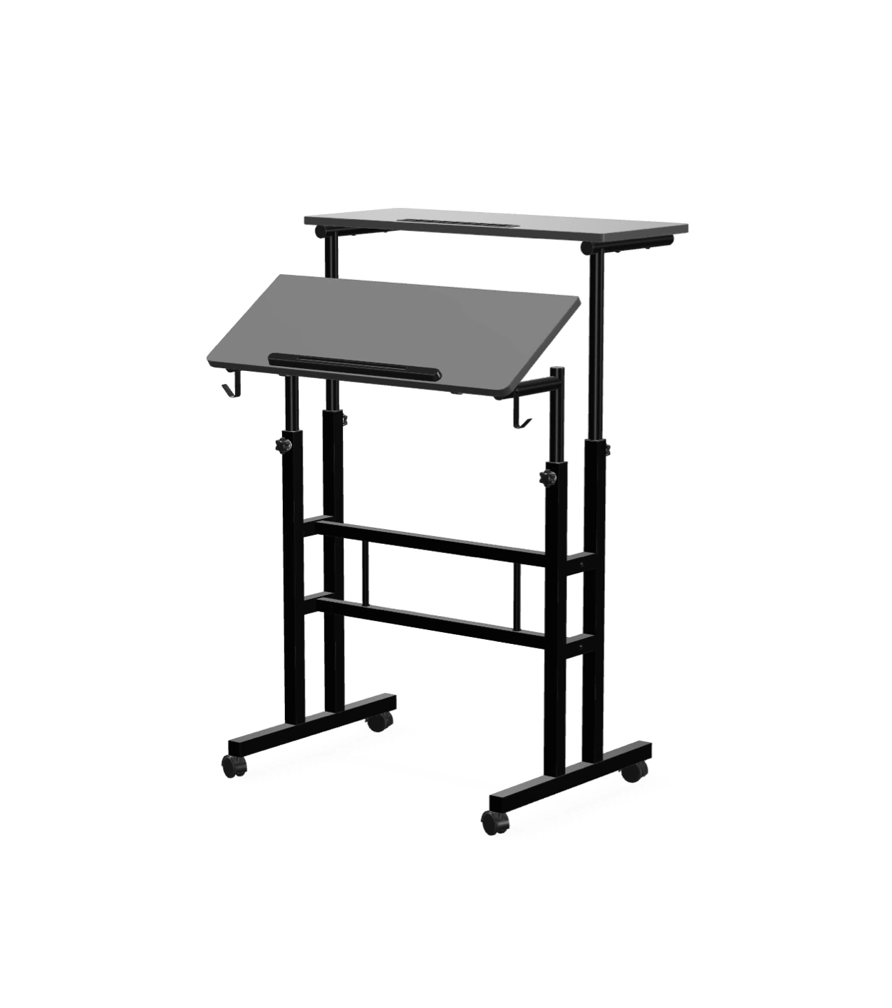 Adjustable Height Standing Desk with Cup Holder (Black) - photo 2