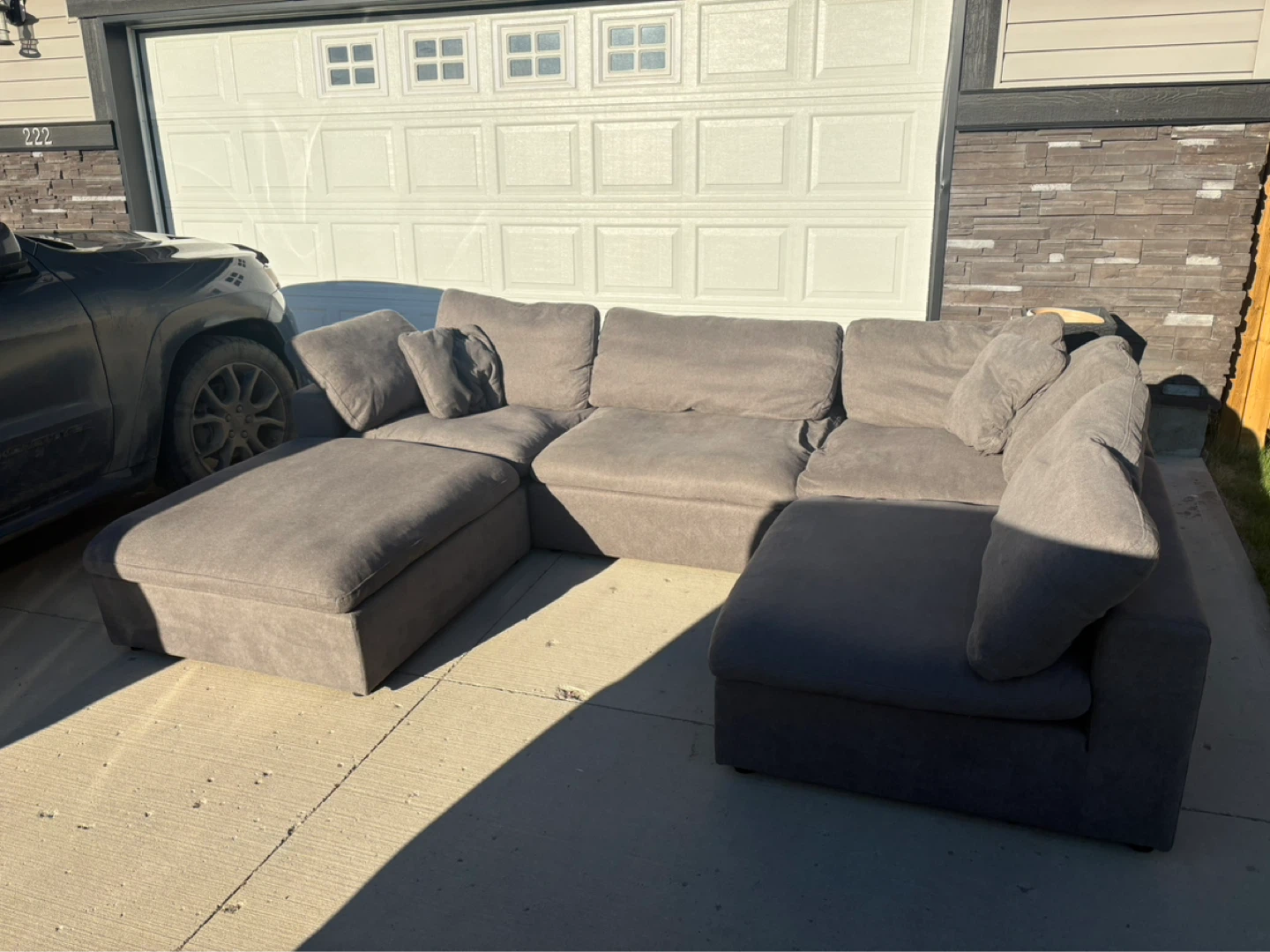 Grey Sectional Sofa. FREE DELIVERY