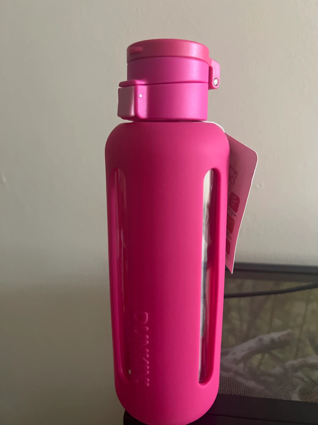 Dunkin Pink  Water Bottle with Silicone Sleeve