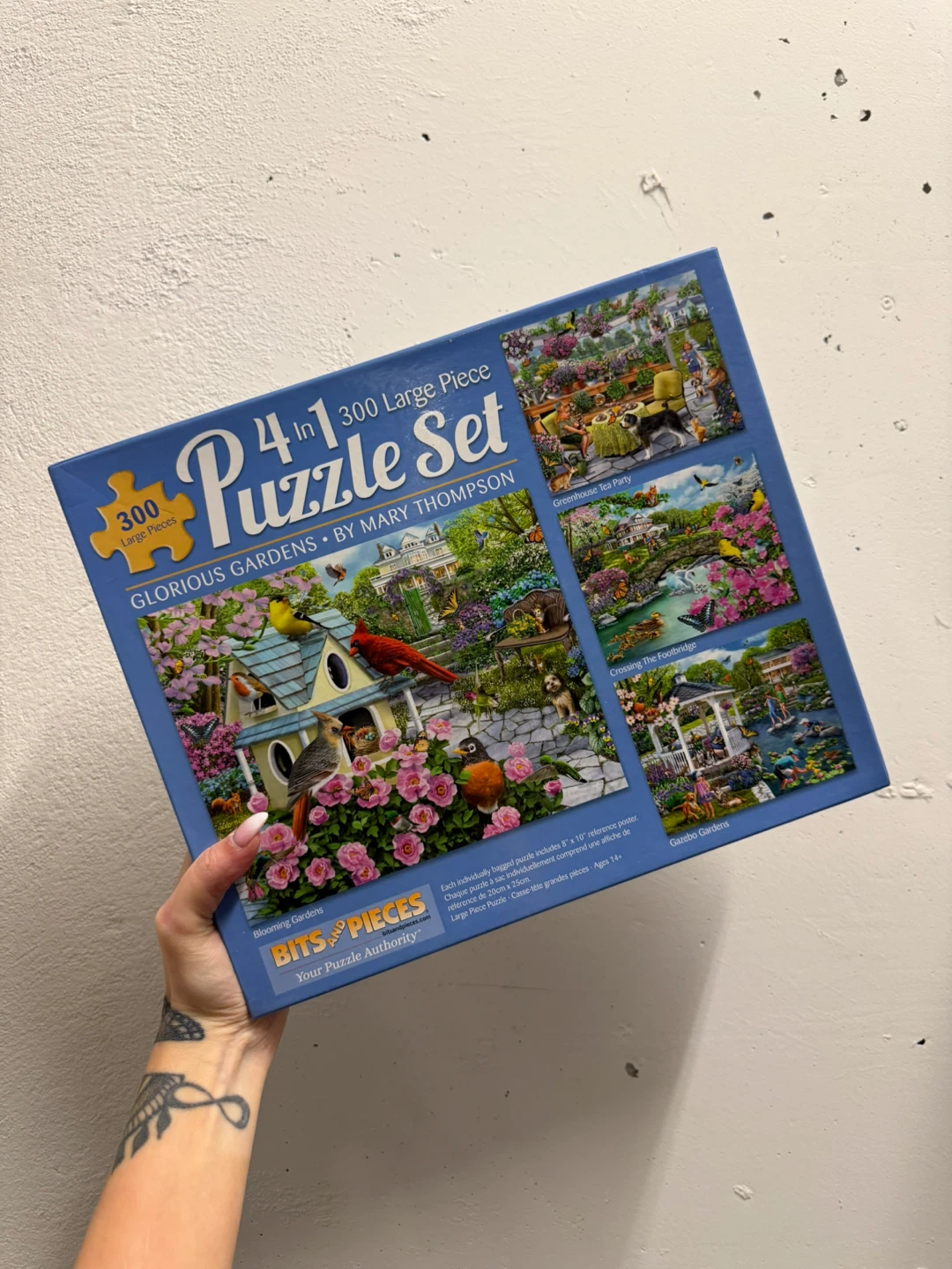 ⚽️Bits and Pieces 4-in-1 Glorious Gardens 300 Puzzle Set