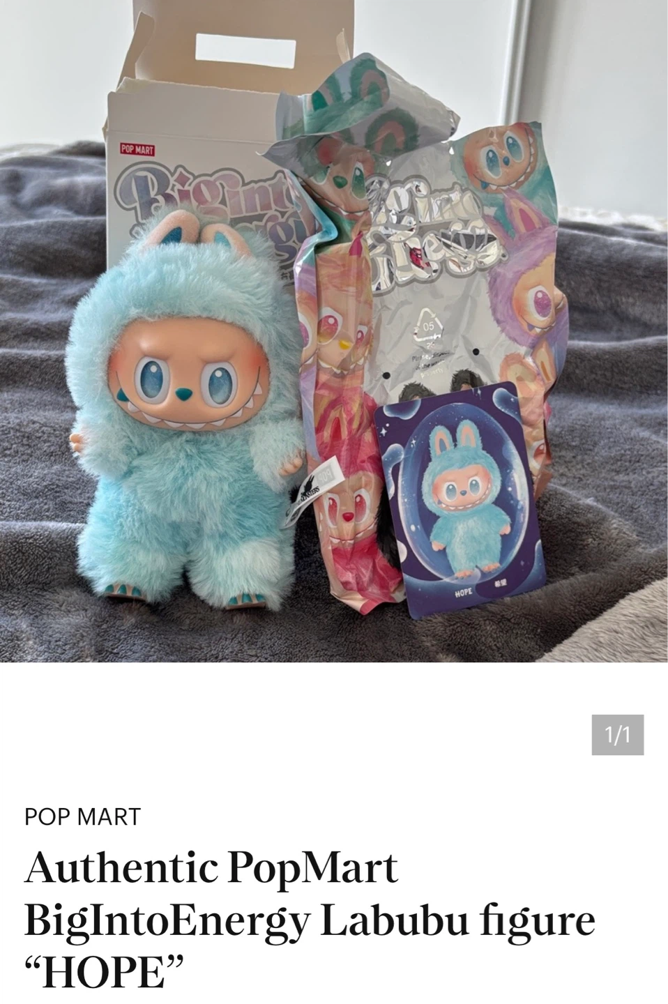 Authentic PopMart BigIntoEnergy Labubu HOPE Figure