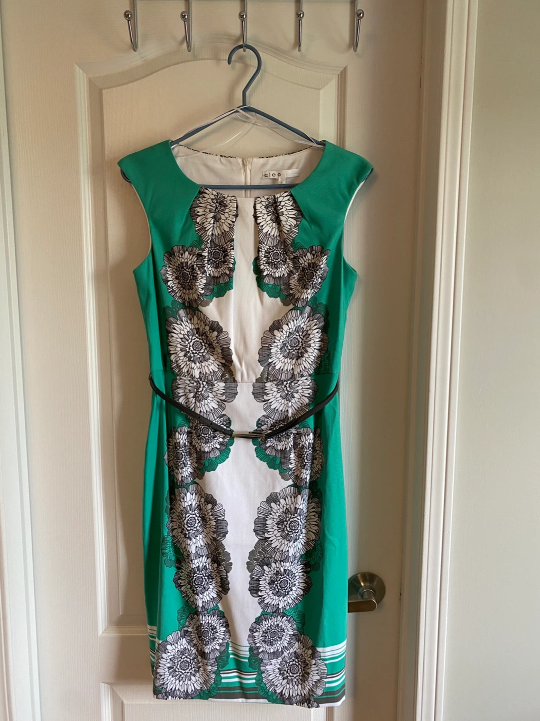 Cleo Green Floral Sleeveless Dress -size 4