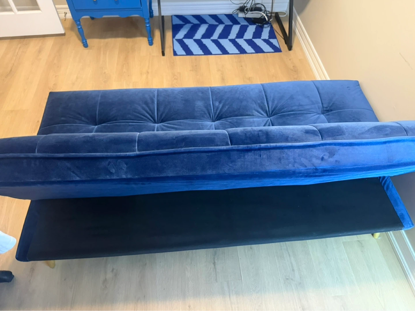 Structube Blue Adjustable Futon Sofa Bed – Convertible Couch - photo 5