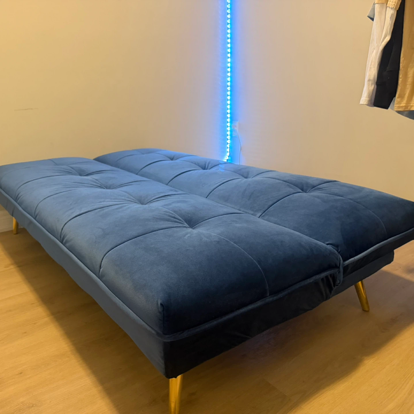 Structube Blue Adjustable Futon Sofa Bed – Convertible Couch - photo 2