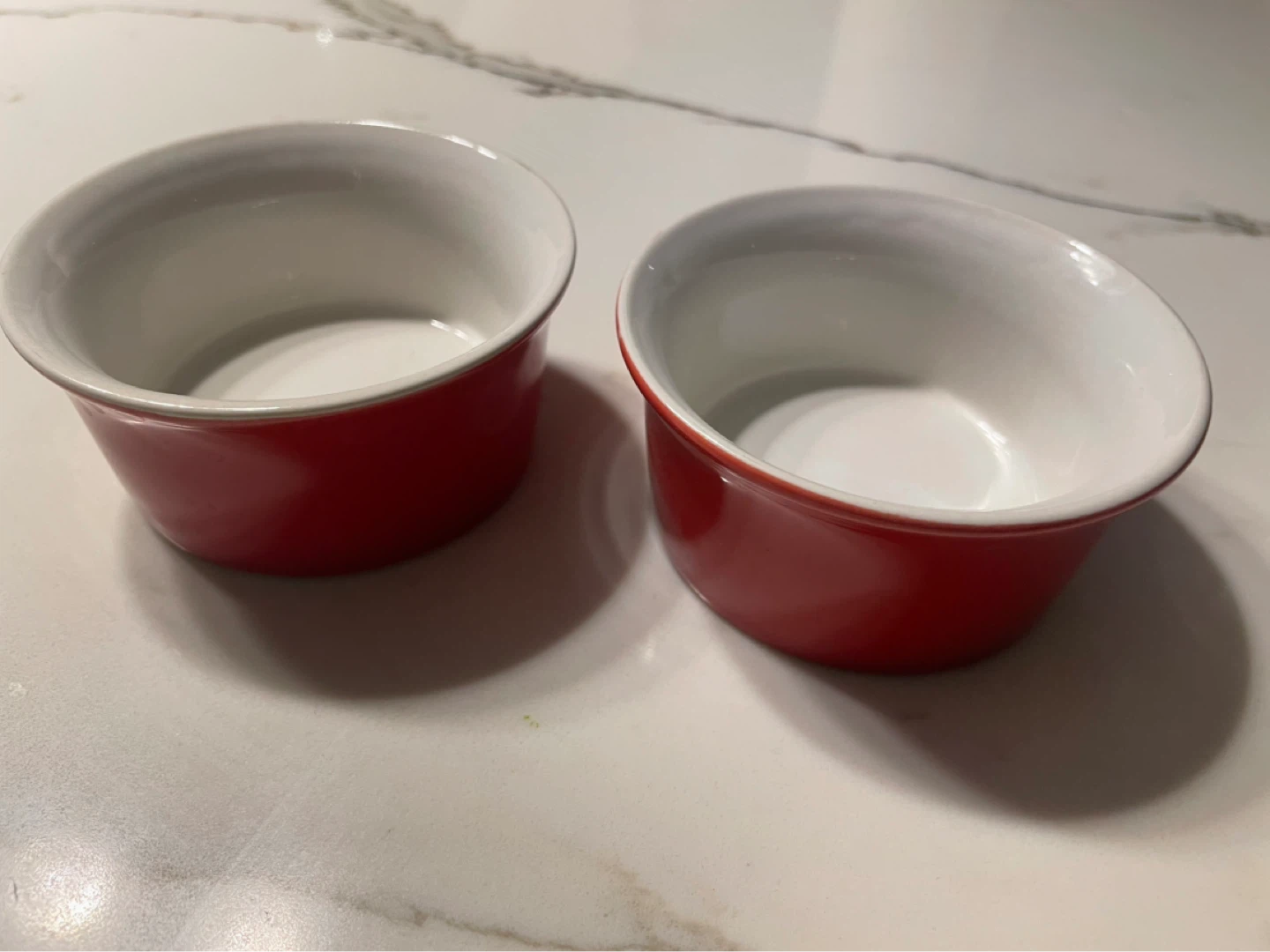 Set of 2 Red Ceramic Ramekins ⚽️