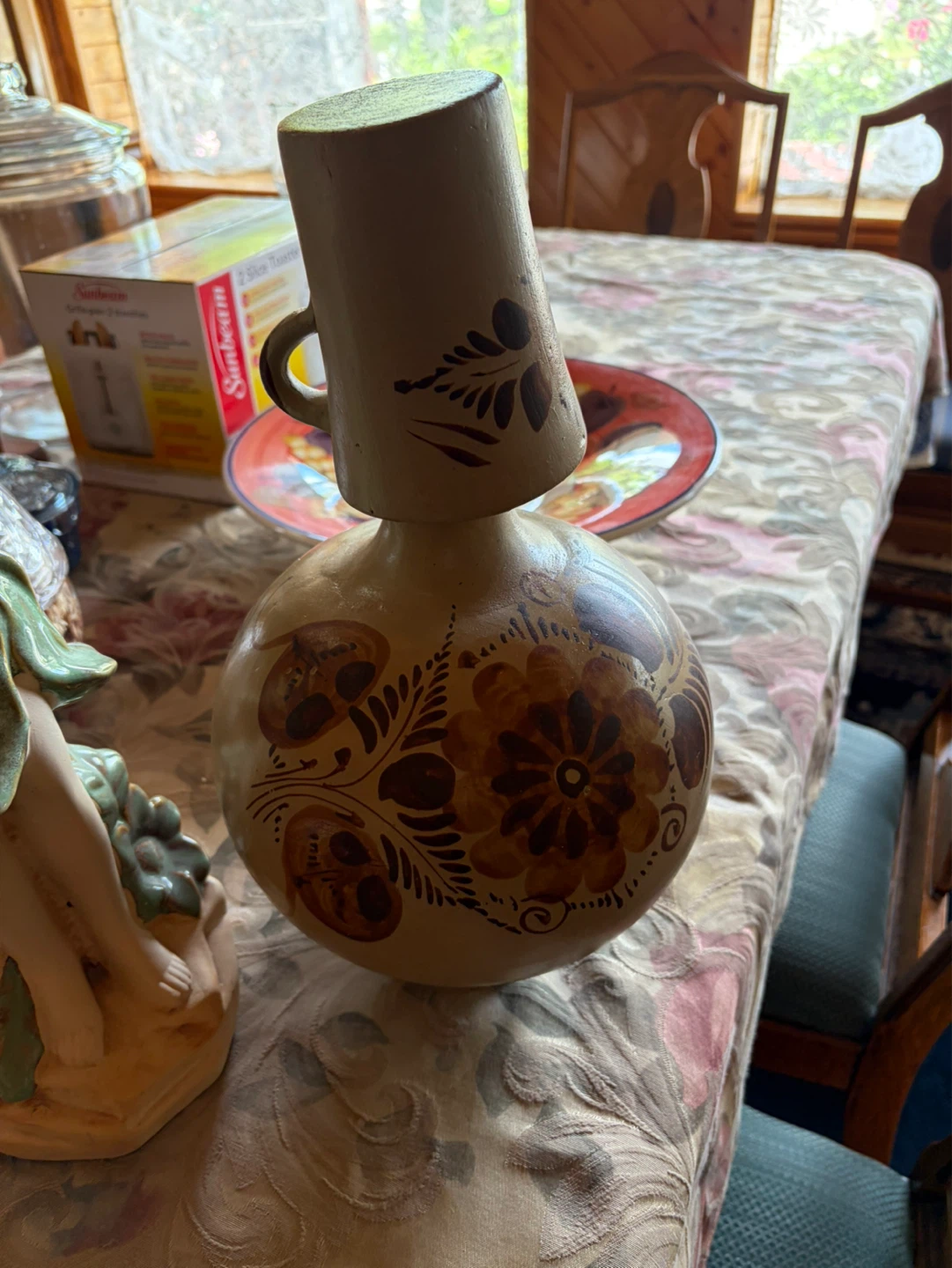 Decorative Mexican Ceramic water Jug with Mug Topper ⚽️