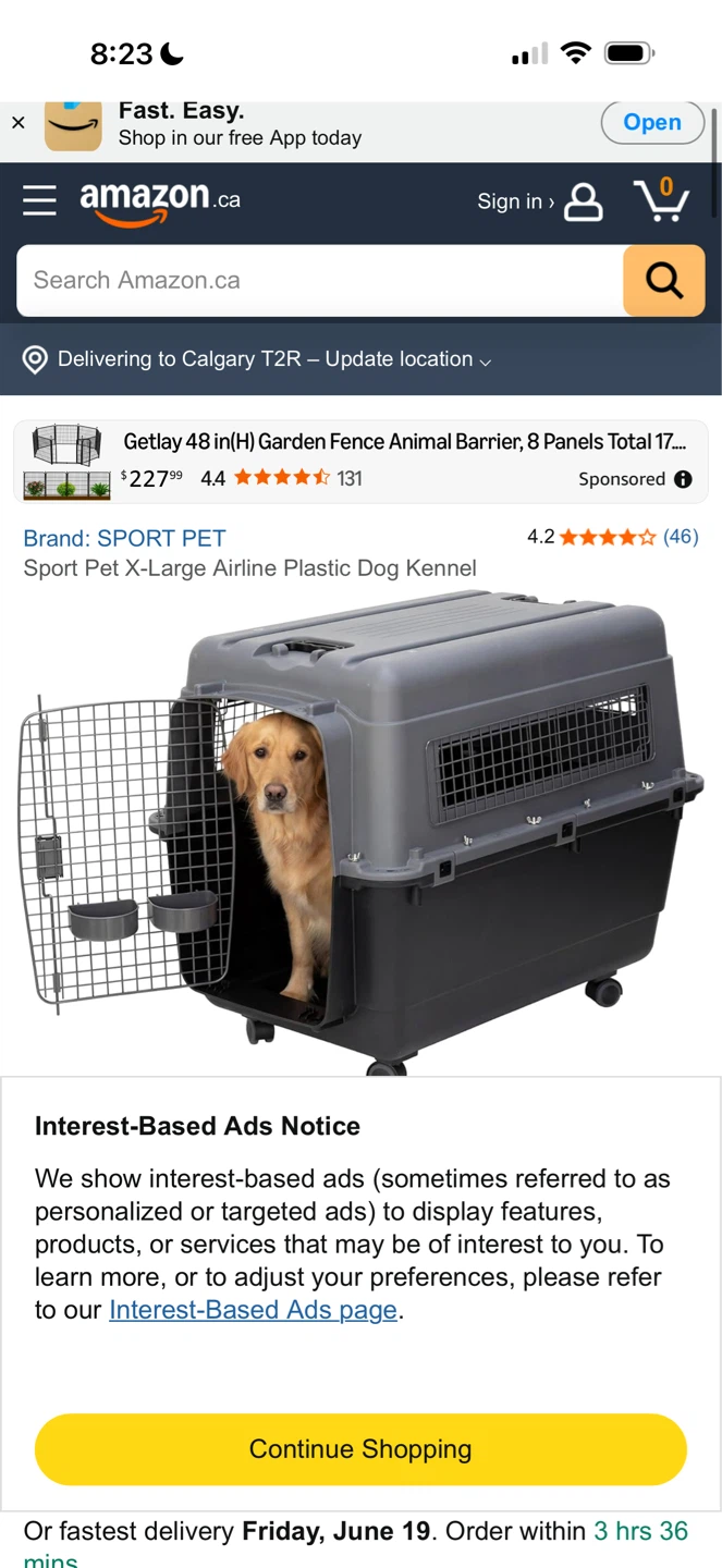 Sport Pet X-Large Airline Plastic Dog Kennel