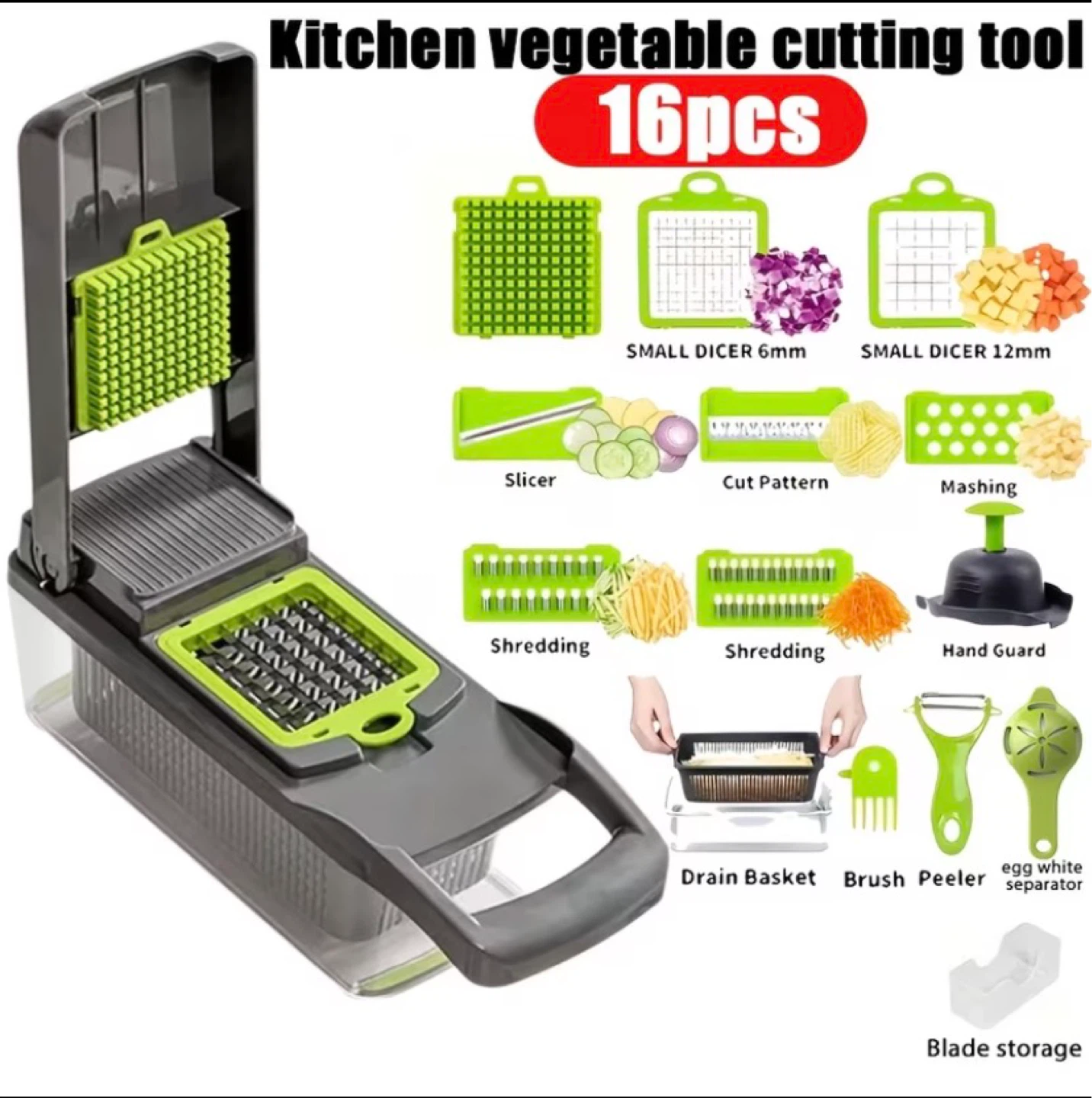 16 Piece Kitchen Vegetable Cutting Tool Set - photo 2