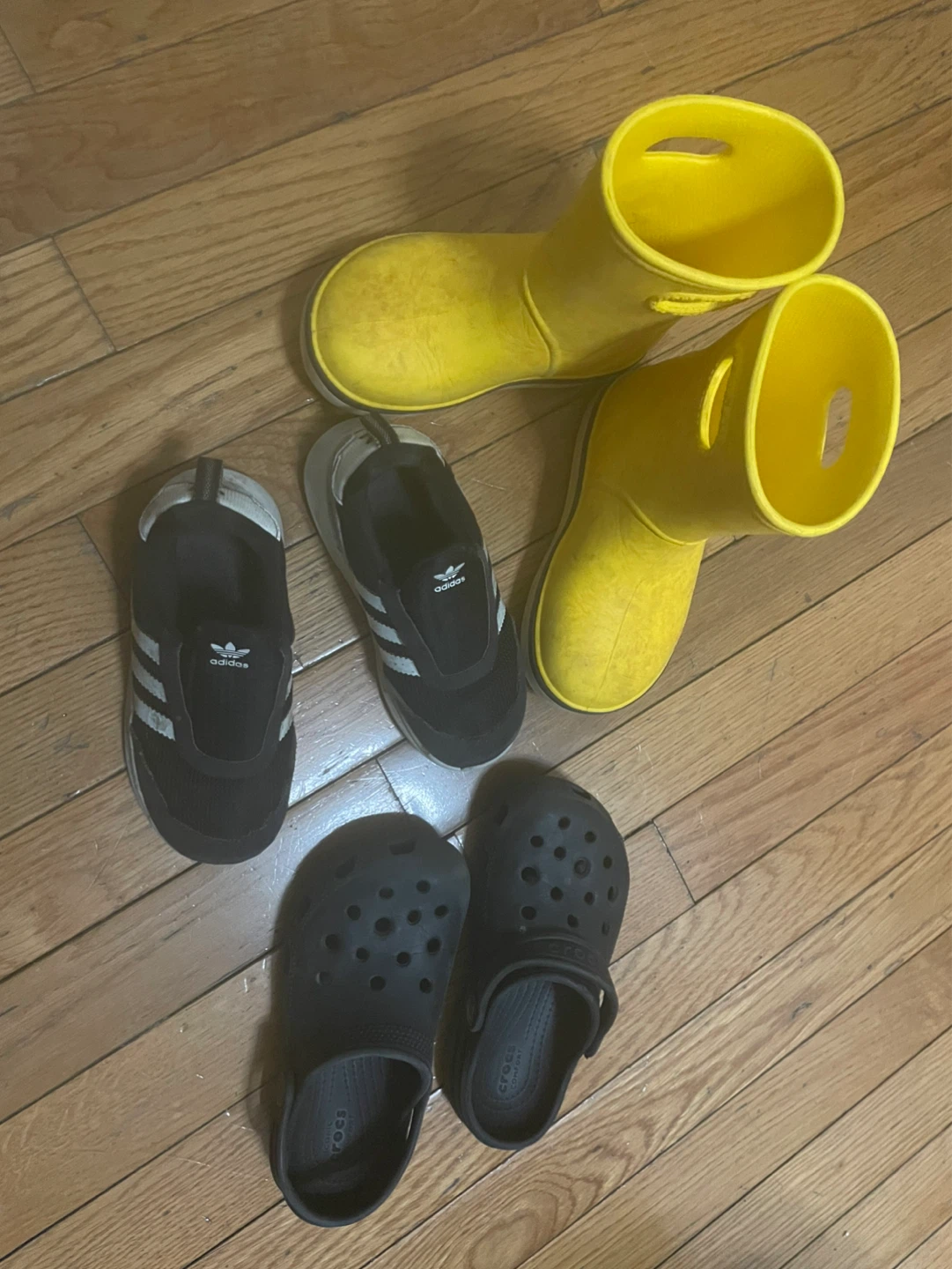⚽️Kids Shoes Bundle: Yellow Boots, Adidas Sneakers, Crocs - photo 2