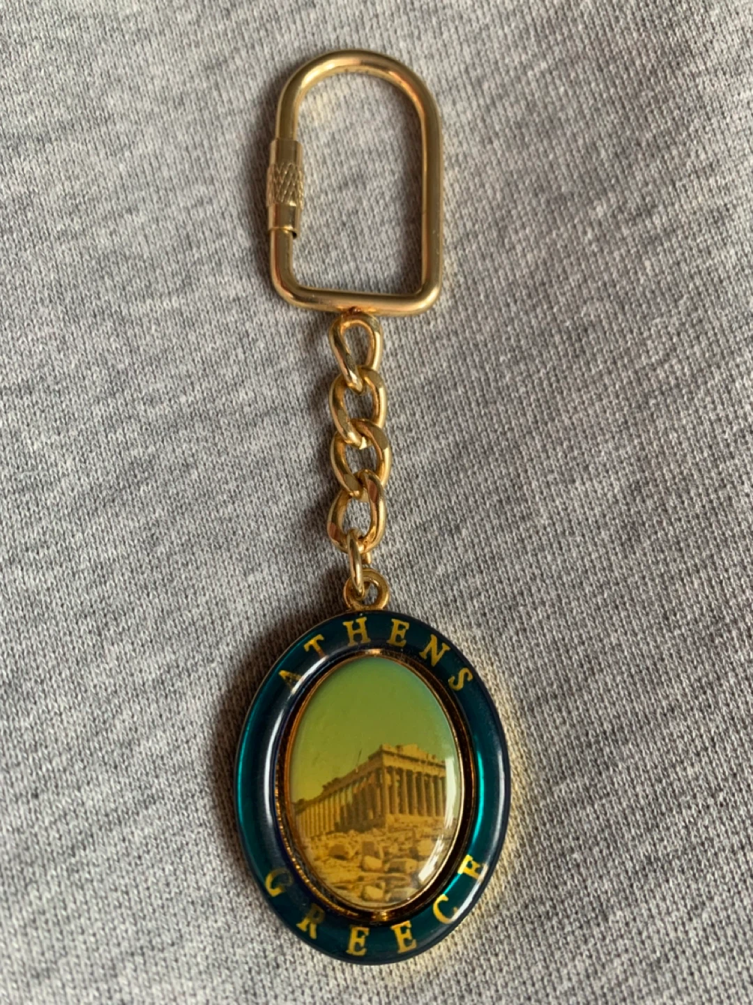 Athens Greece Gold + Green Swivel Keychain ⚽️ - photo 3