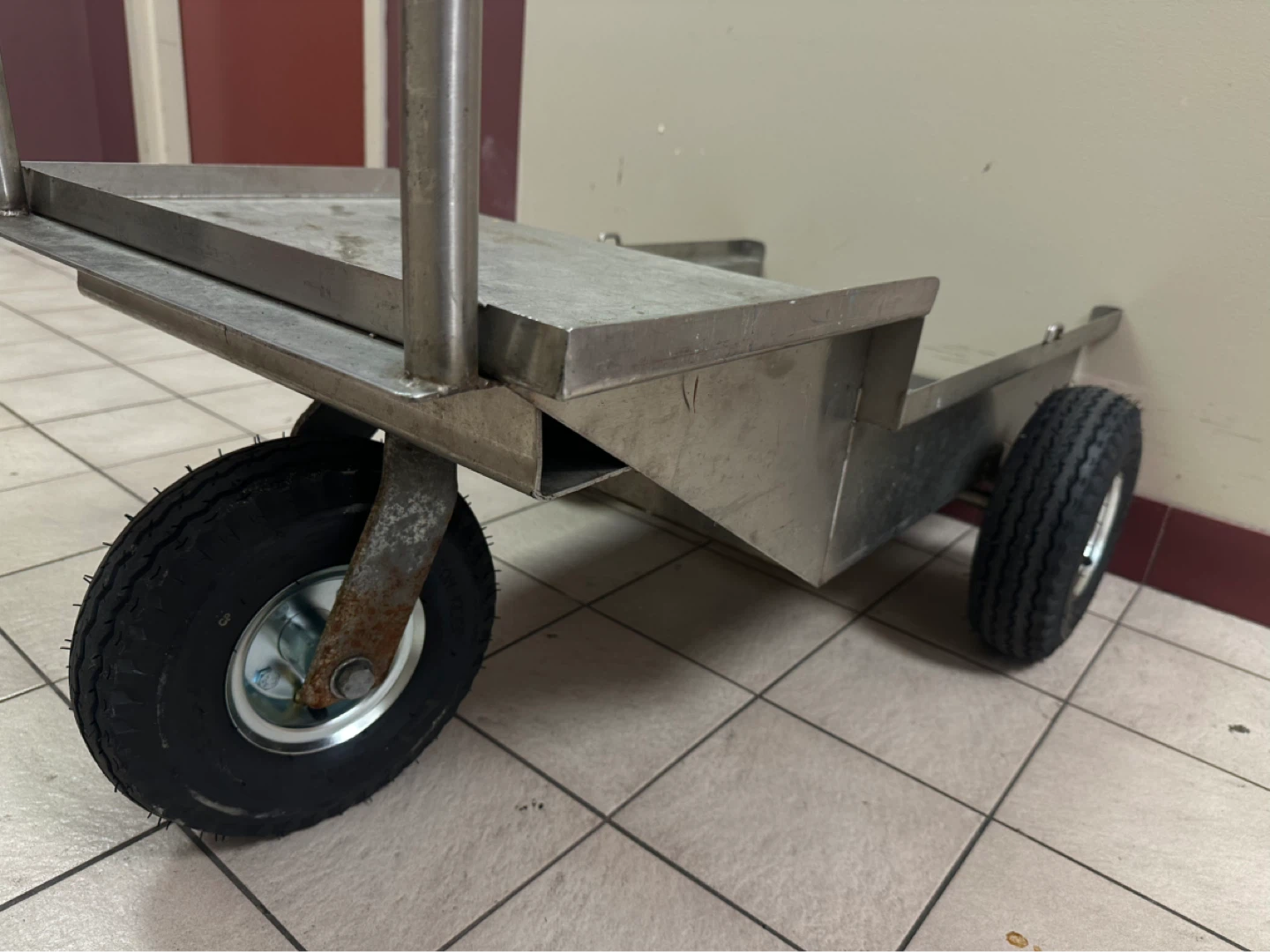 Stainless Steel Utility Cart with Pneumatic Tires - photo 2