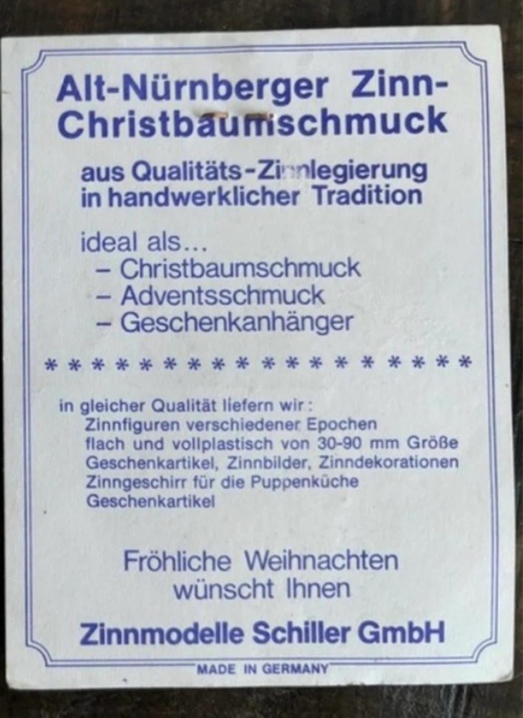 ⚽️Alt-Nürnberger Tin Christmas Ornament - Teddy Bear - photo 3