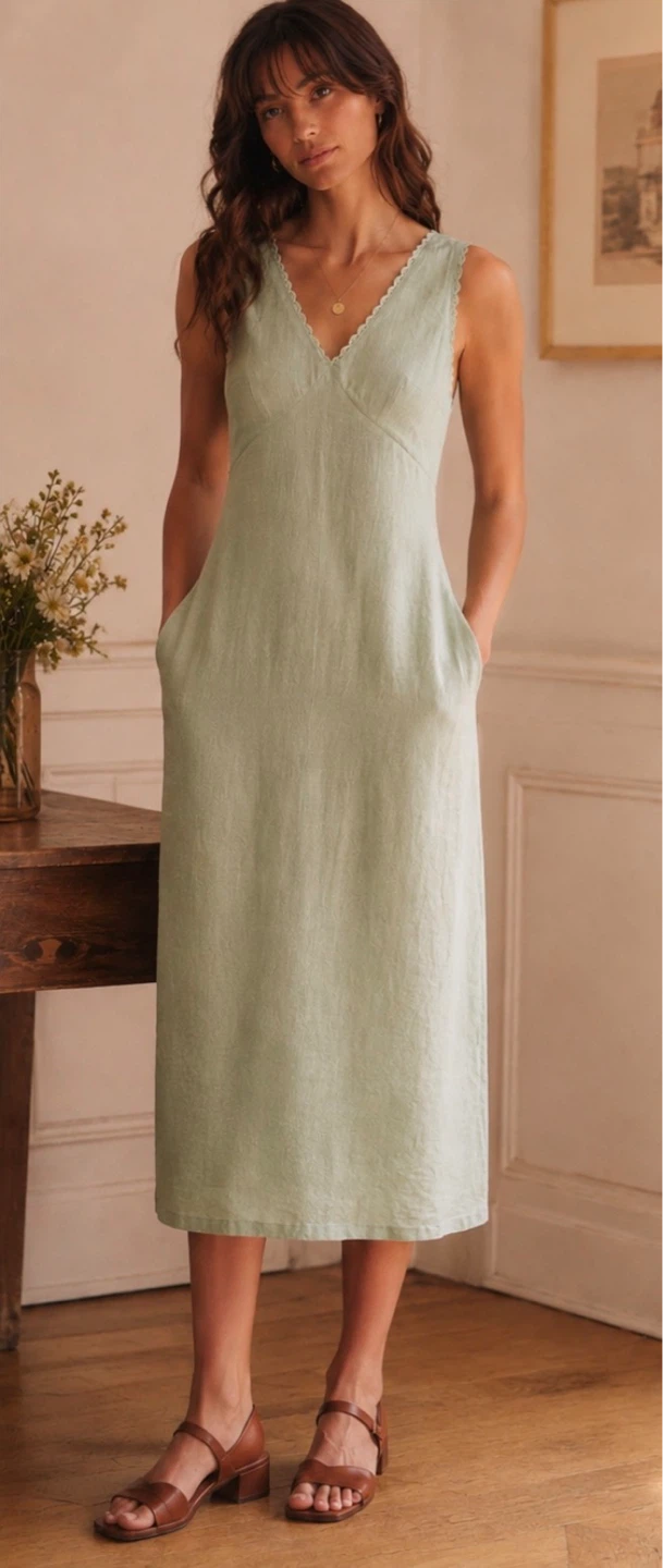Laura Ashley Linen Blend Midi Dress ⚽ - photo 2
