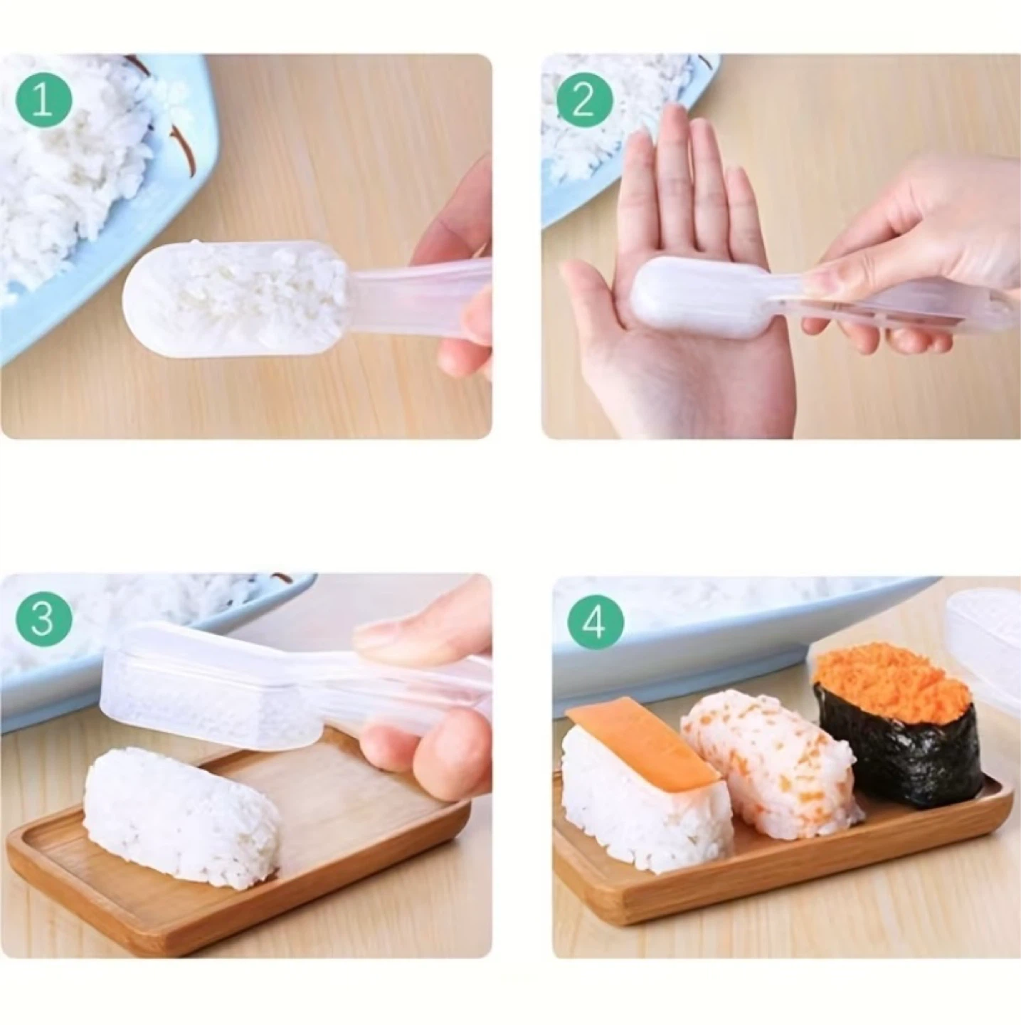 7 Rice Ball Molds + Sushi Mold + Sushi Mat - photo 3