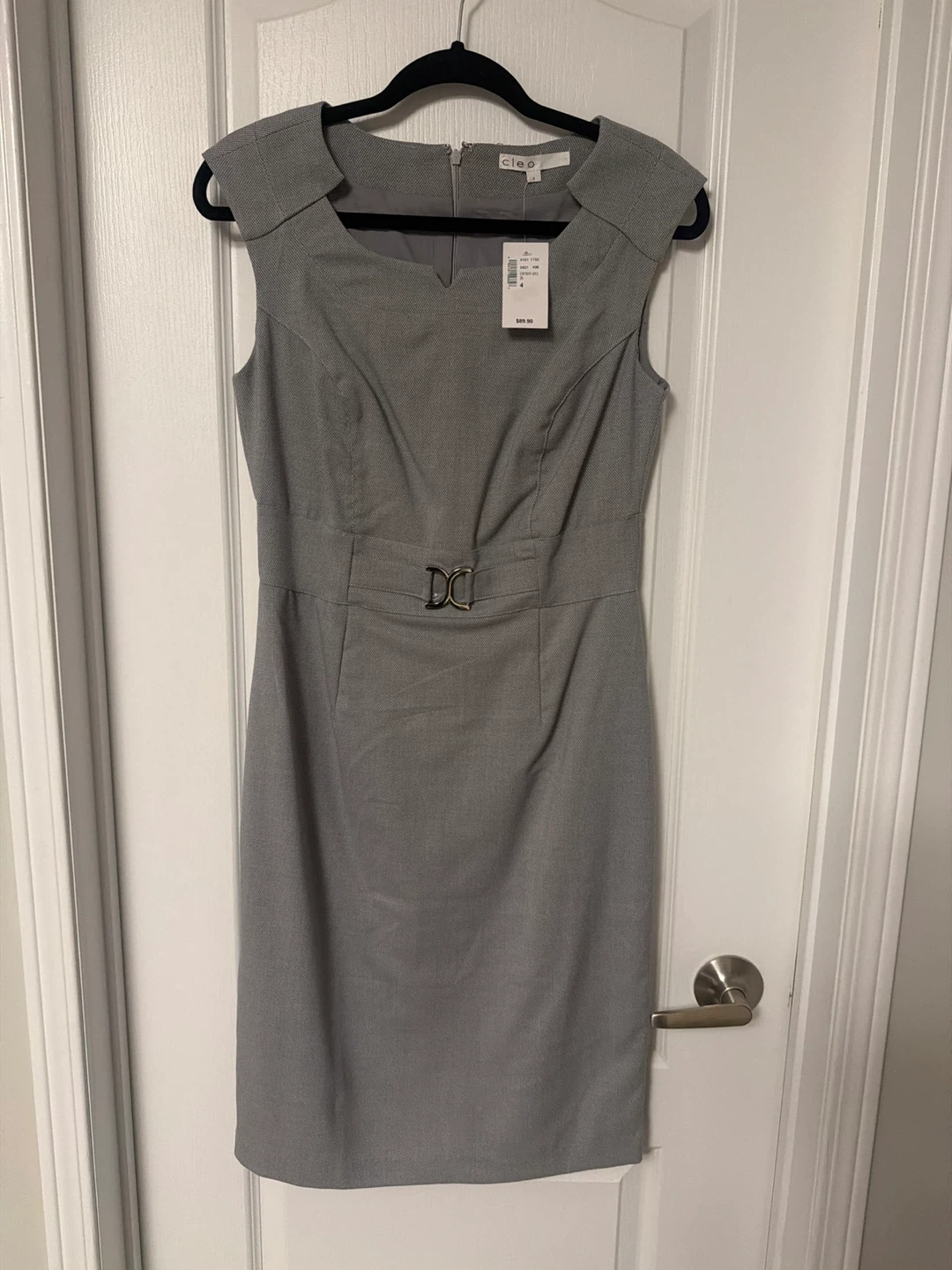 Cleo Grey Sheath Dress - size 4