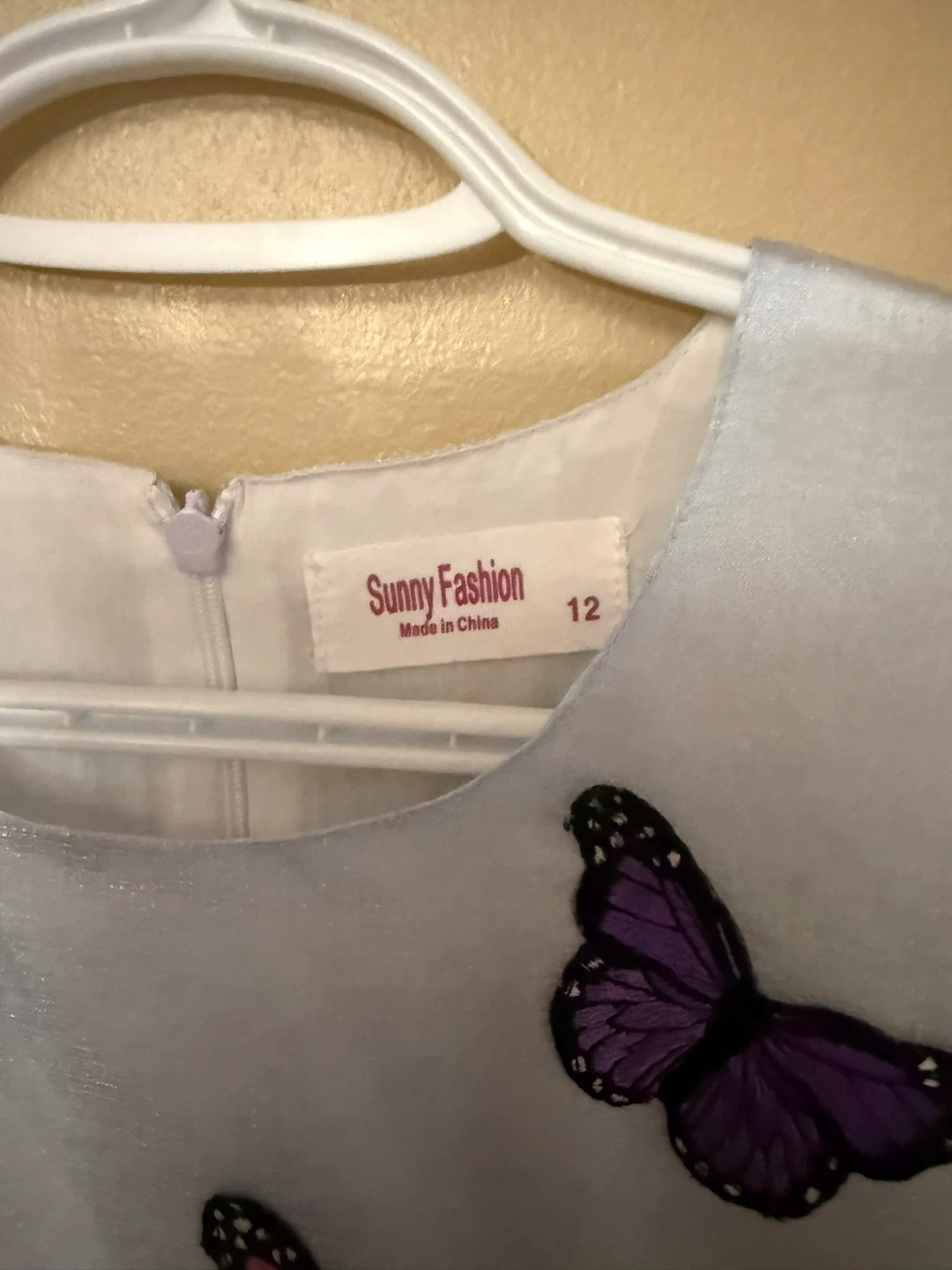 Kids Blue Dress size 12 with Butterflies & Flowers - photo 3