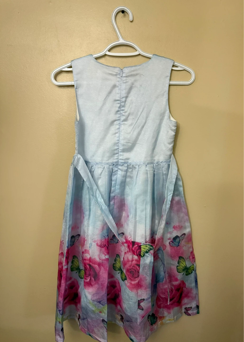 Kids Blue Dress size 12 with Butterflies & Flowers - photo 2