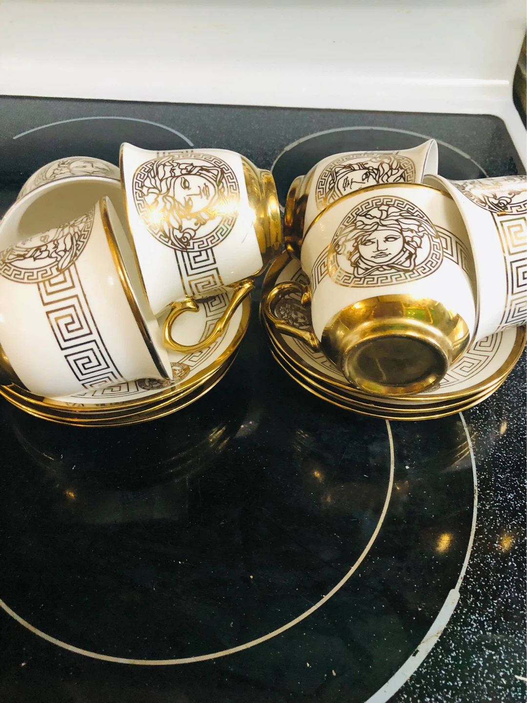 Versace Medusa Tea Cup and Saucer Set 6 persons