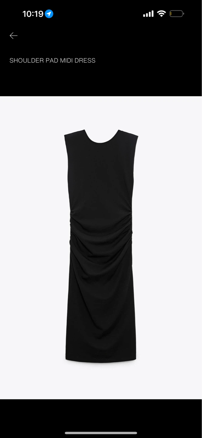 Shoulder Pad Midi Dress - Black size M worn once