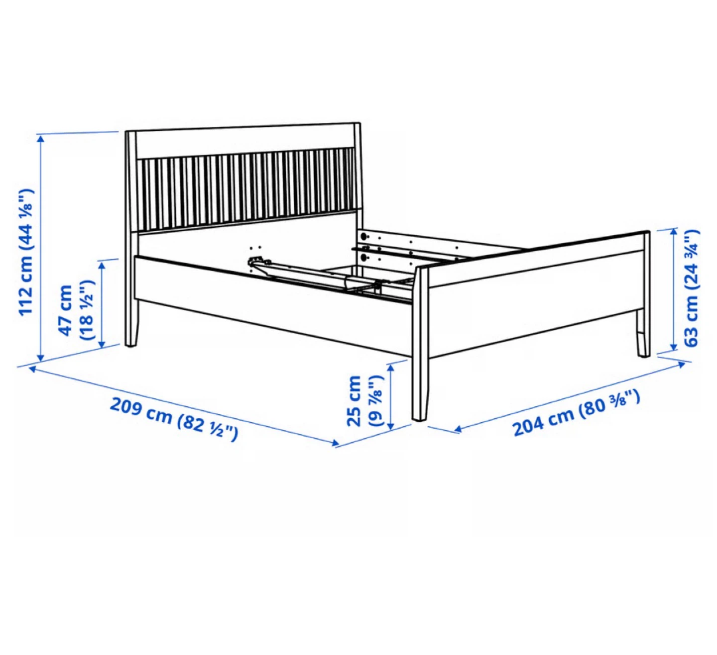King Bed Frame (IKEA) with LÖNSET; Hybrid Mattress - Firm - photo 2