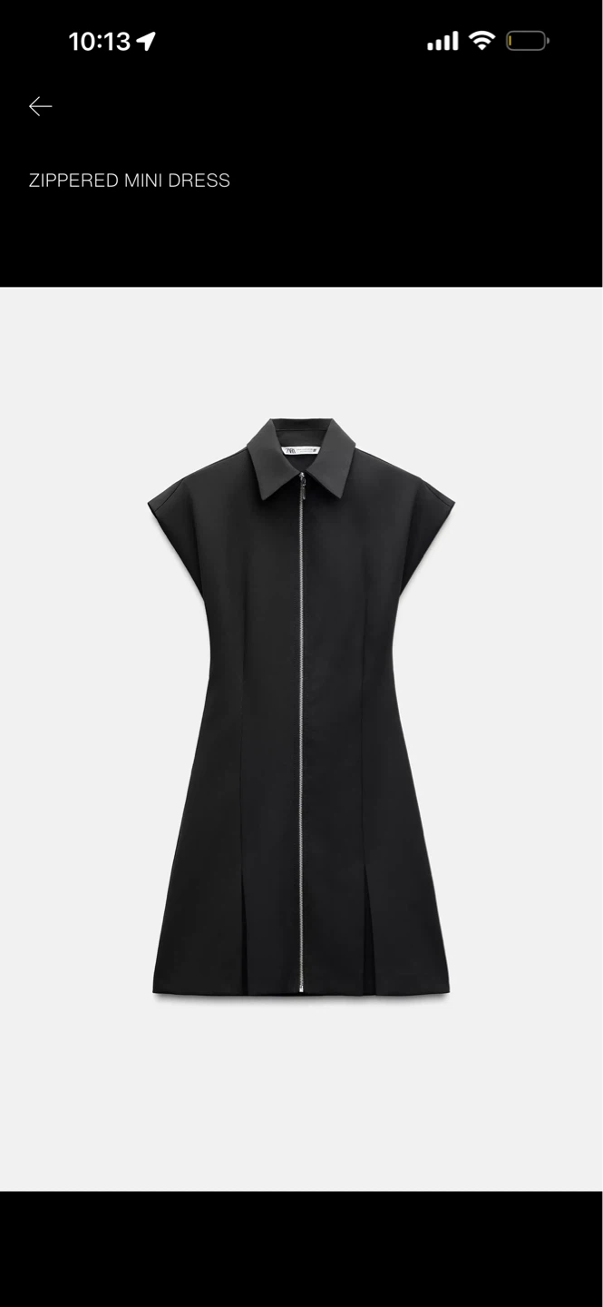 Zara Black Zippered Mini Dress - Size S NEW WITH TAGS