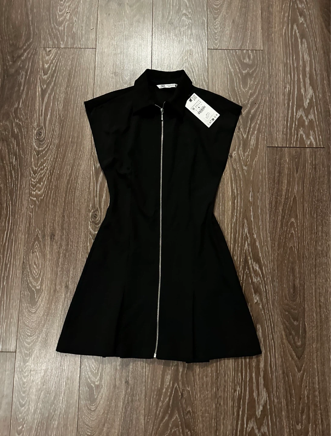Zara Black Zippered Mini Dress - Size S NEW WITH TAGS - photo 4