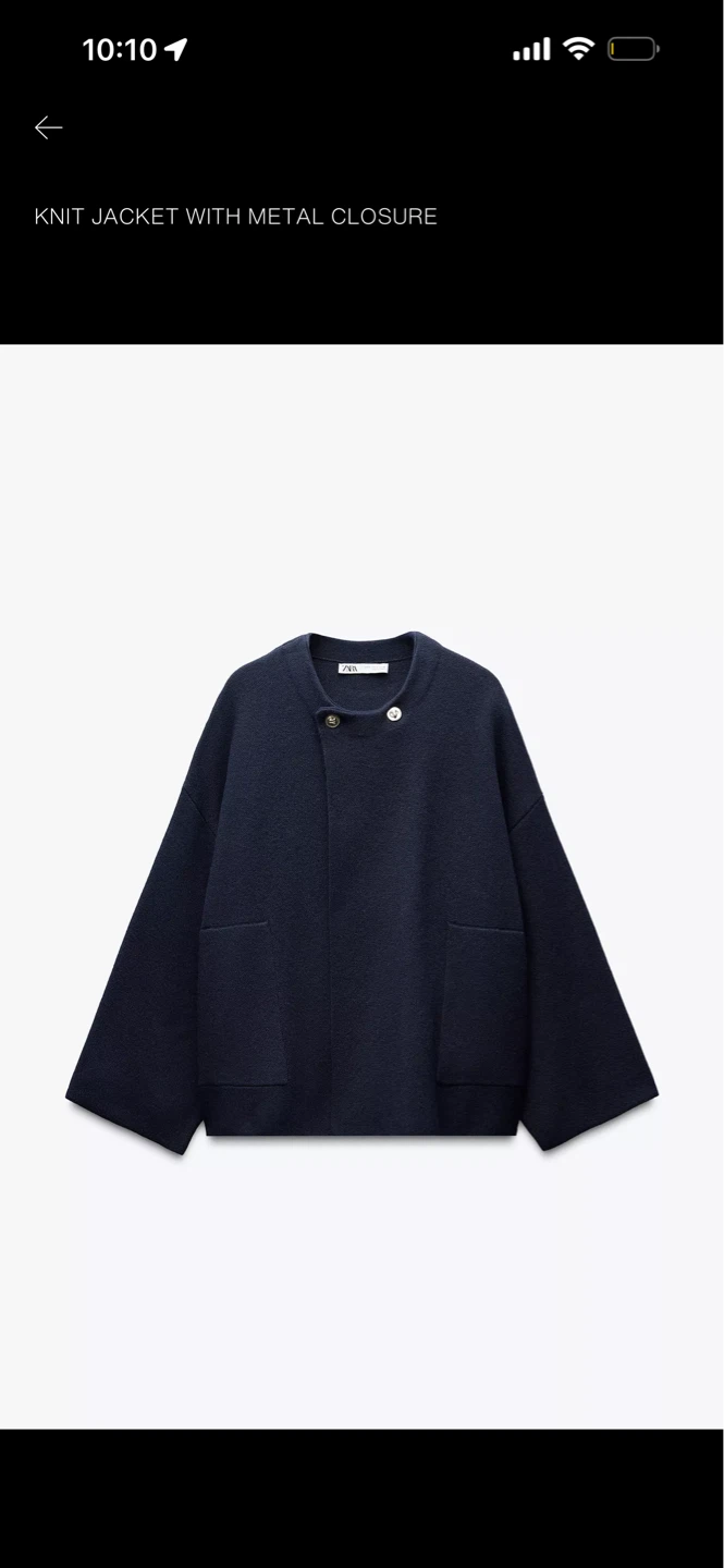 ZARA Knit Jacket with Metal Closure