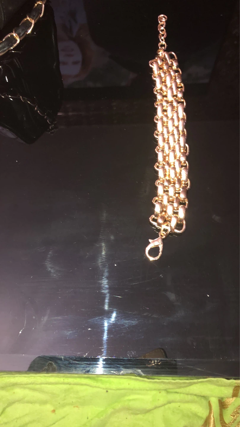 24 k Gold  plated  wide Chain Bracelet unisex  made in Italy - photo 2