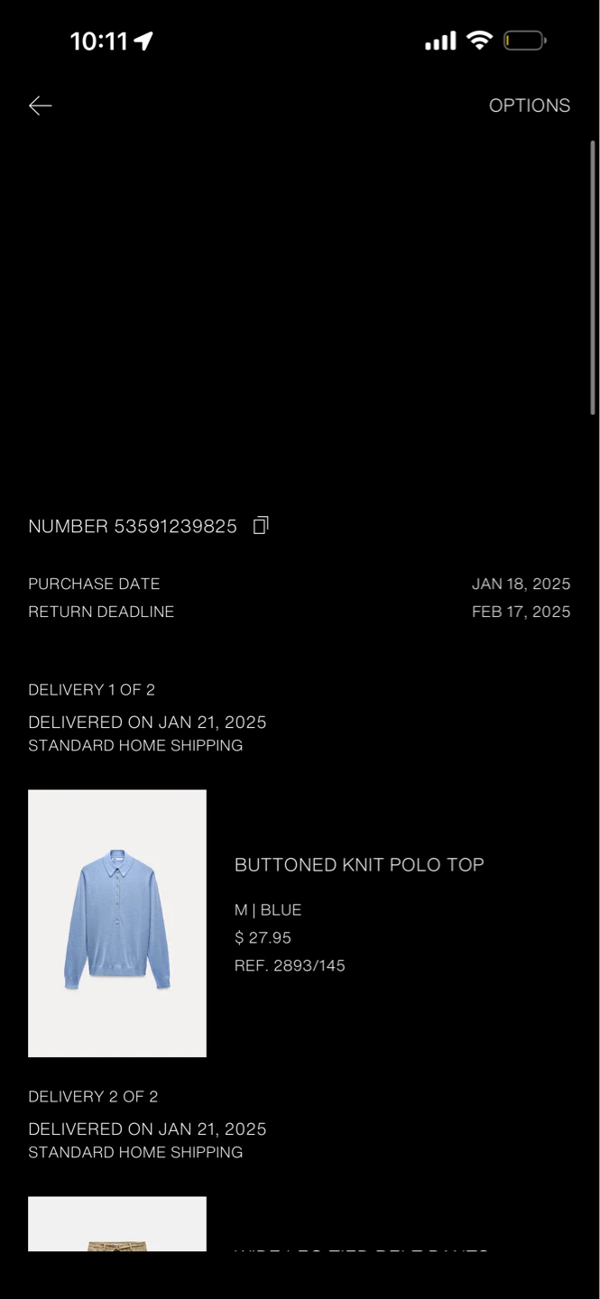 Zara Buttoned Knit Polo Top - Medium, Blue - photo 2