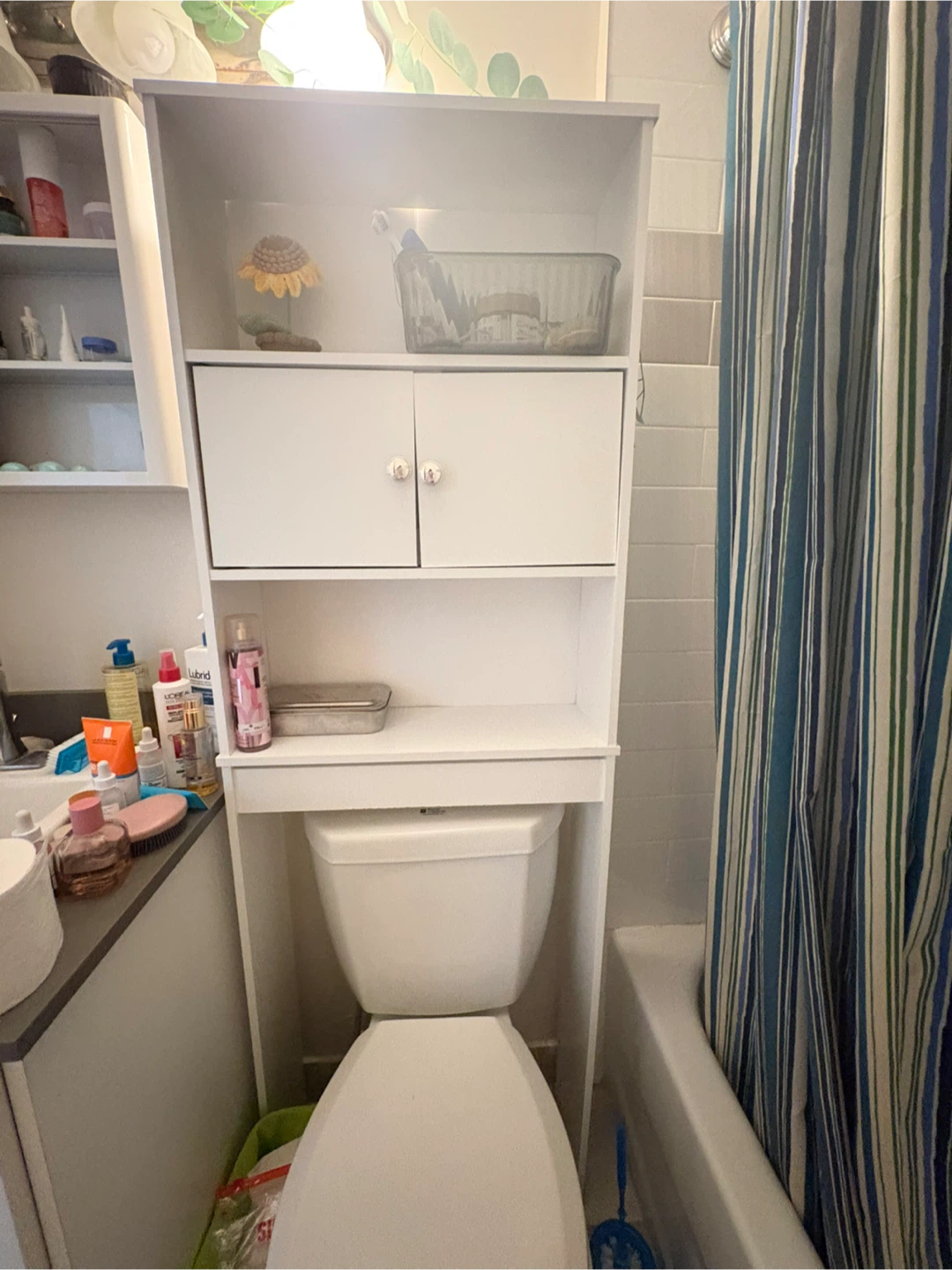 White Bathroom Storage Shelf