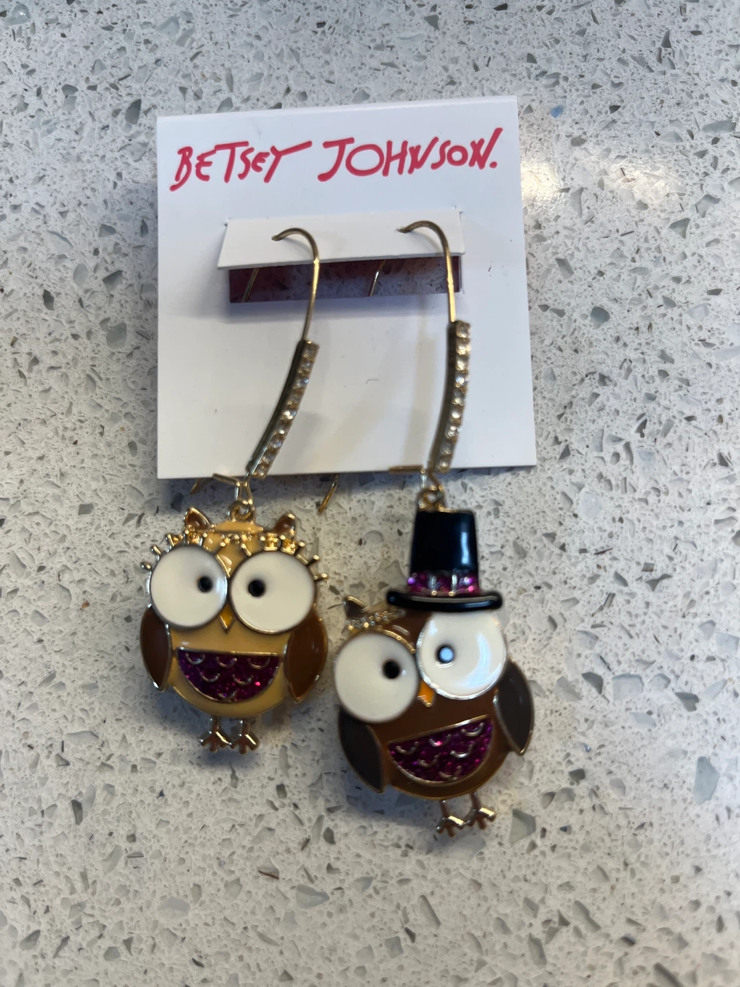 Betsey Johnson Owl Earrings