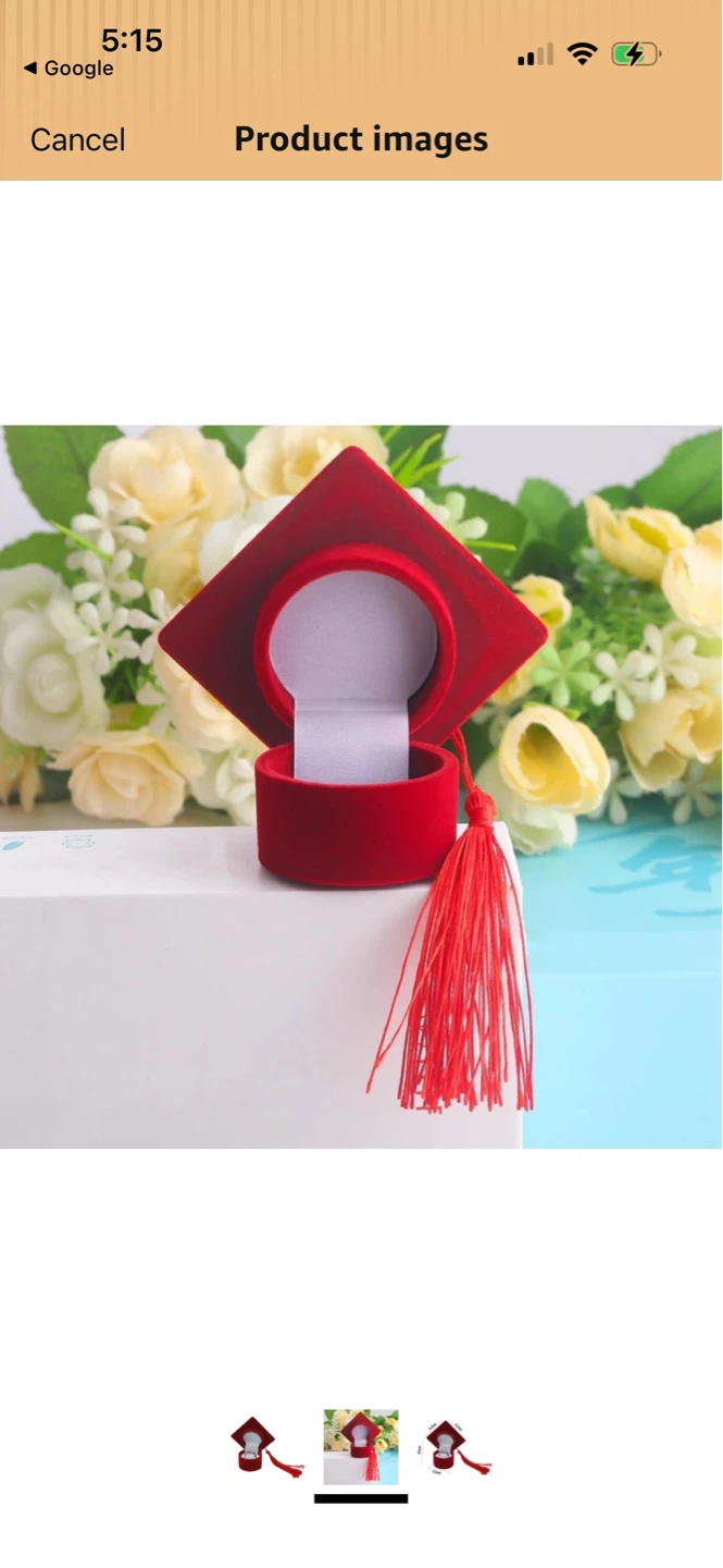 Red Graduation Cap Ring Box ⚽️