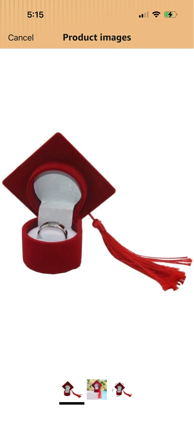 Red Graduation Cap Ring Box ⚽️ - photo 2