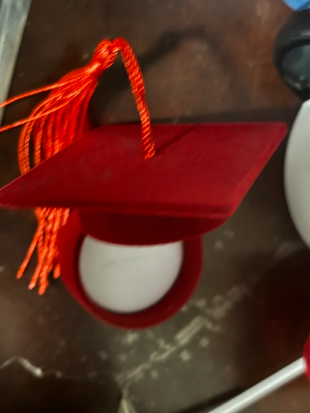 Red Graduation Cap Ring Box ⚽️ - photo 4