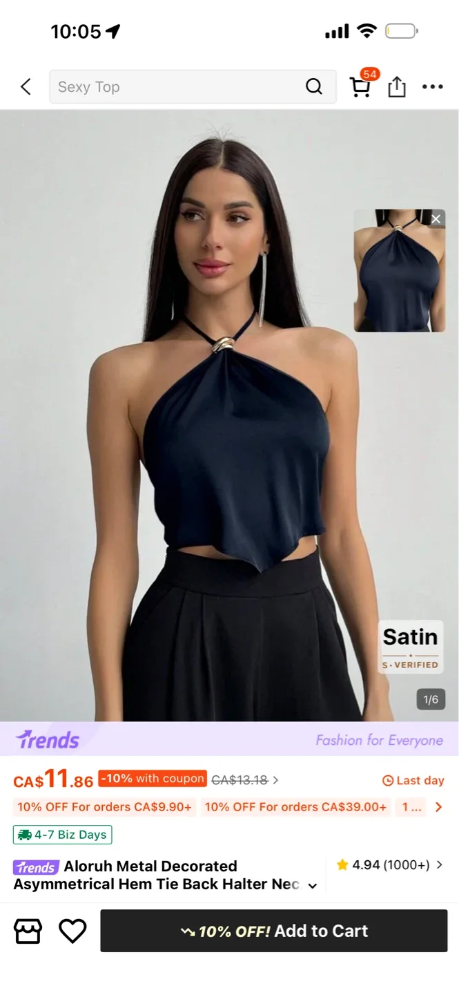 Dark blue summer top M  shein