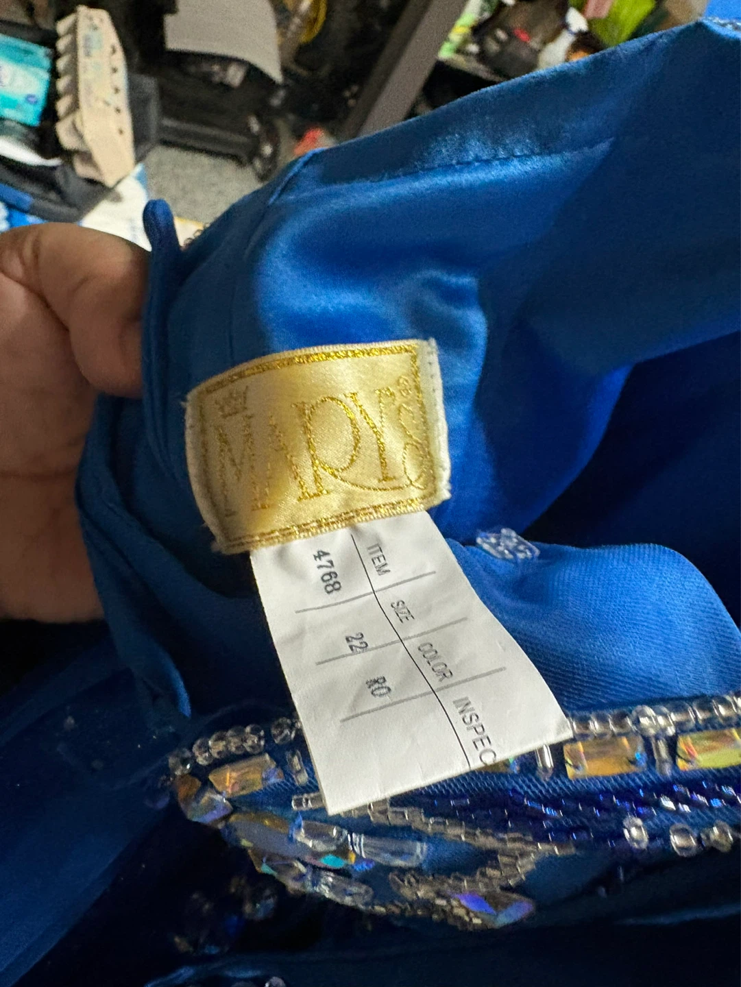 Blue Formal Gown with Rhinestone Embellishments - photo 3