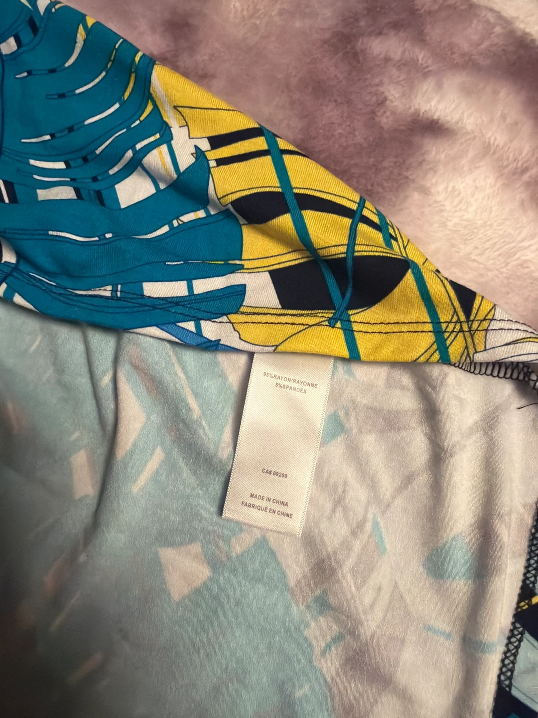 Cleo Blue & Yellow Tropical Print Dress - size XS - photo 2
