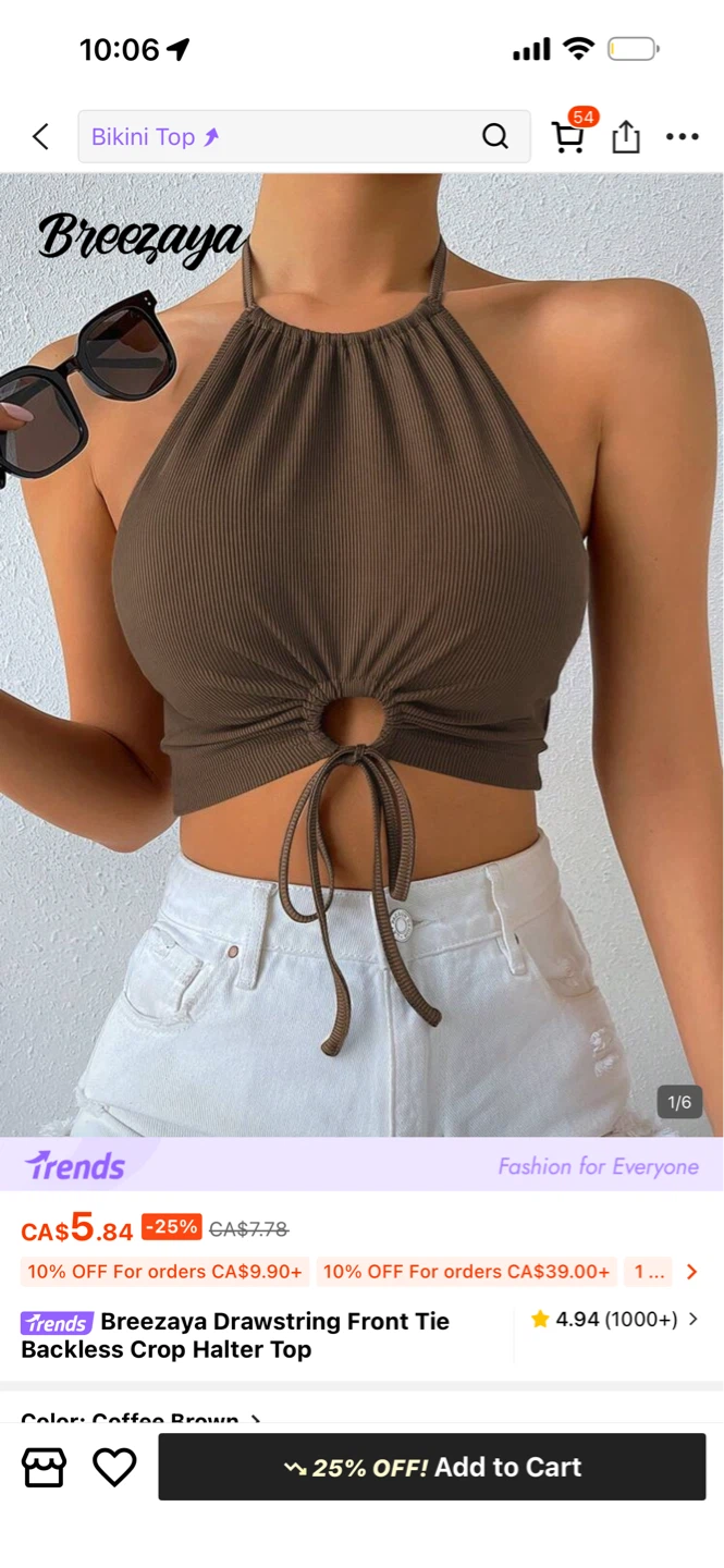 Summer top coffee brown size M new never worn