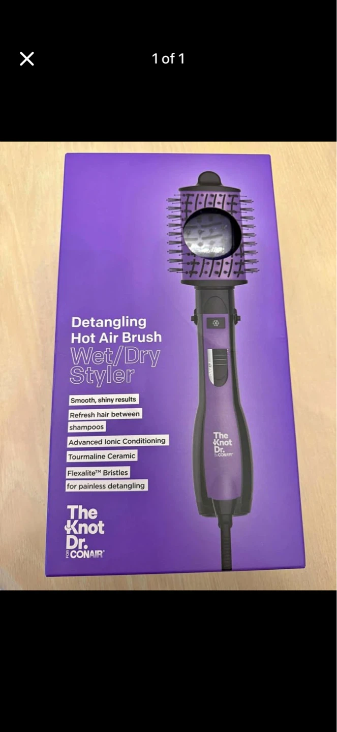 The Knot Dr. for Conair Detangling Hot Air Brush Wet/Dry Styler