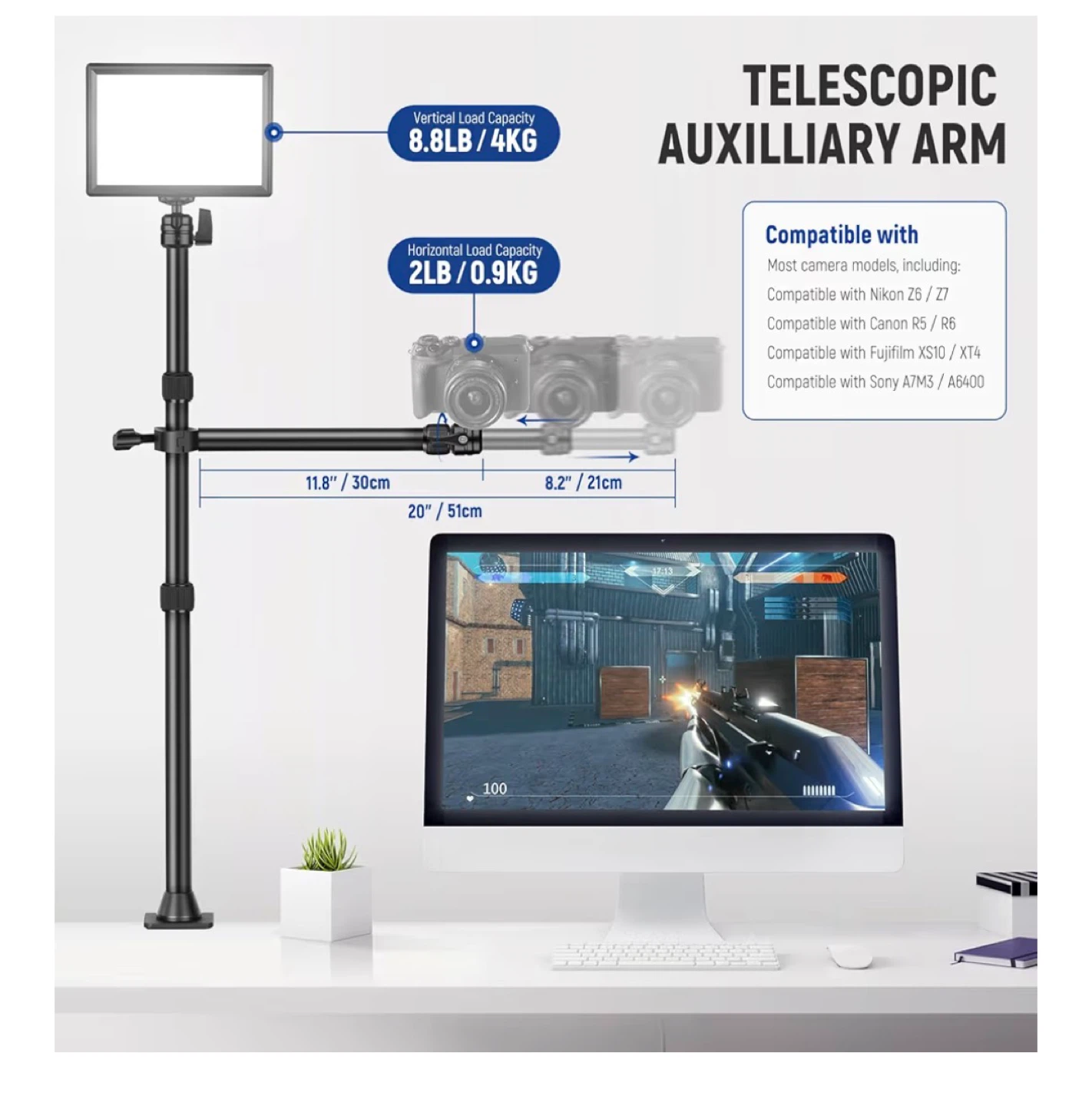 Neewer Telescopic Auxiliary Arm Stand - photo 3