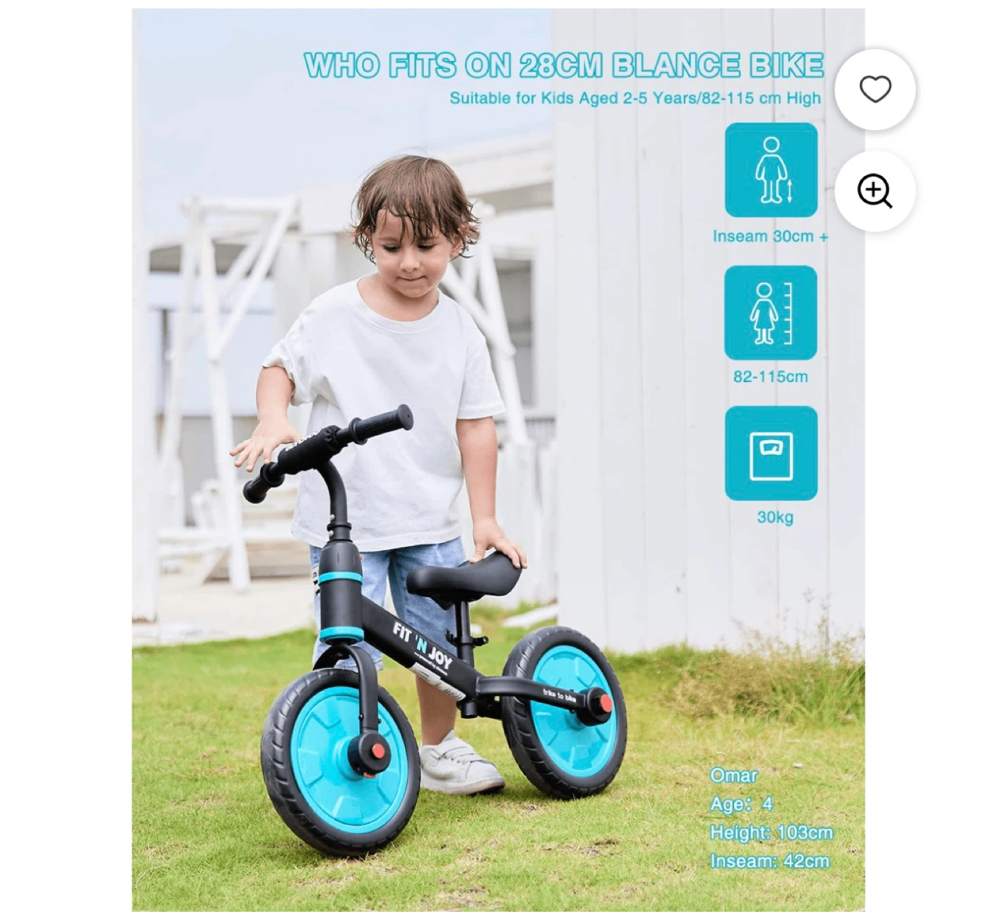 Fit 'N Joy 2-in-1 Balance Bike for Kids - photo 4
